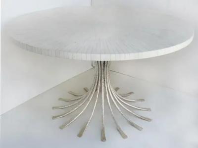  Ironies Ironies Silver Gilt Metal Table with Tessellated Bone Top