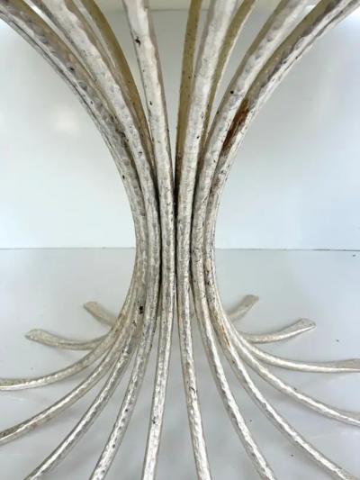  Ironies Ironies Tessellated Bone Sunburst Top Dining Table with Silver Gilt Metal Base