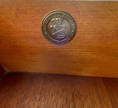  Irwin Furniture Quality art deco rosewood and burl walnut 3 drawer chest by Irwin Furniture