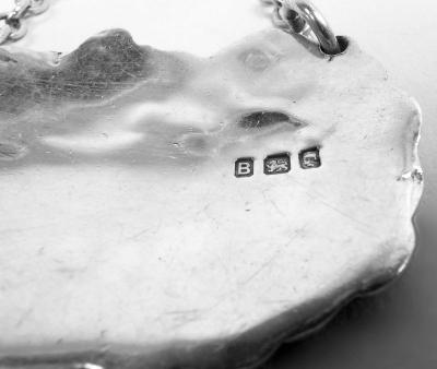  Israel Freeman Son Ltd Set of 6 Traditional English Sterling Silver Liquor Tags 1937