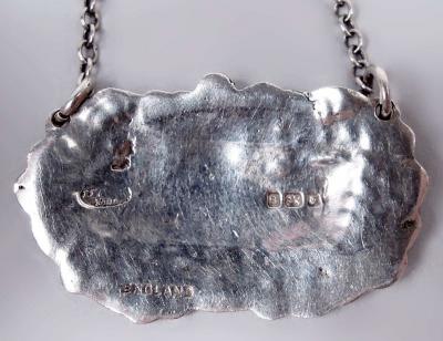  Israel Freeman Son Ltd Set of 6 Traditional English Sterling Silver Liquor Tags 1937