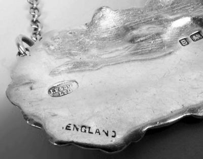  Israel Freeman Son Ltd Set of 6 Traditional English Sterling Silver Liquor Tags 1937