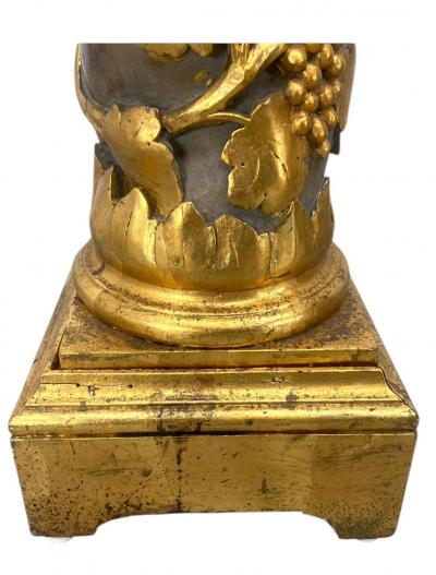  Italian Workshop EXCEPTIONAL ANTIQUE ITALIAN CARVED GILT WOOD GRAPEVINES BIRDS PEDESTAL COLUMNS