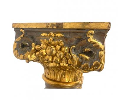  Italian Workshop EXCEPTIONAL ANTIQUE ITALIAN CARVED GILT WOOD GRAPEVINES BIRDS PEDESTAL COLUMNS