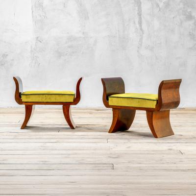  Italian school XX ct Italian Pair of Wooden Stools