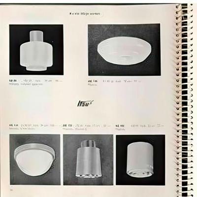 Itsu 1960s Mauri Almari Opaline Glass and White Metal AE 88 Ceiling Lamp for Itsu