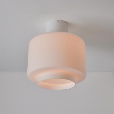 Itsu 1960s Mauri Almari Opaline Glass and White Metal AE 88 Ceiling Lamp for Itsu