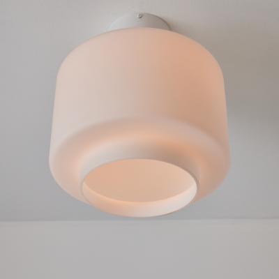 Itsu 1960s Mauri Almari Opaline Glass and White Metal AE 88 Ceiling Lamp for Itsu
