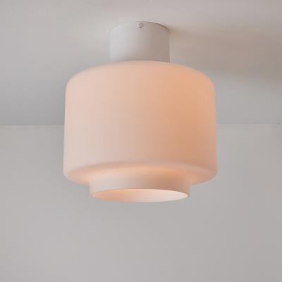 Itsu 1960s Mauri Almari Opaline Glass and White Metal AE 88 Ceiling Lamp for Itsu