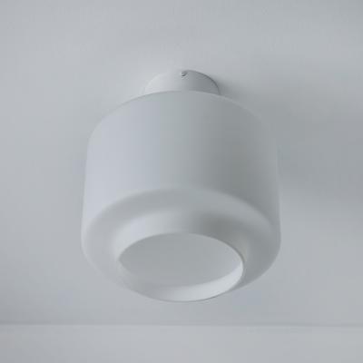 Itsu 1960s Mauri Almari Opaline Glass and White Metal AE 88 Ceiling Lamp for Itsu