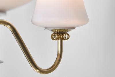  Itsu Brass Chandelier with Floral Details by Itsu Finland ca 1950s