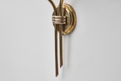  Itsu Brass and Opal Glass Wall Lamp by Itsu Finland Mid 20th Century