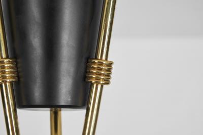  Itsu ER 112 3 Chandelier in Brass and Opal Glass for Itsu Finland Mid 20th Century