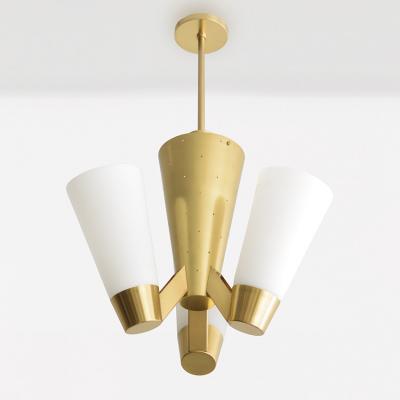  Itsu ITSU FINNISH MID CENTURY AA71 4 FIXTURE in brass with white glass shades