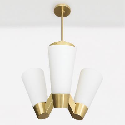  Itsu ITSU FINNISH MID CENTURY AA71 4 FIXTURE in brass with white glass shades