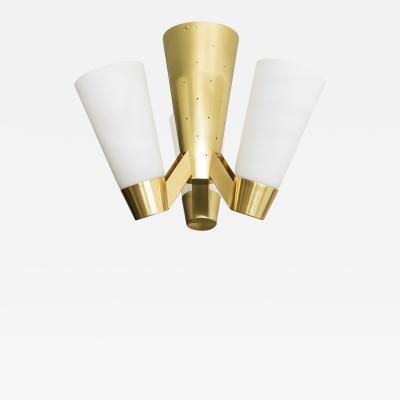  Itsu ITSU FINNISH MID CENTURY AA71 4 FLUSH MOUNT FIXTURE IN BRASS 