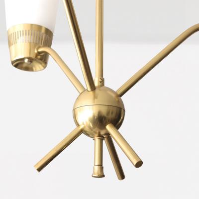  Itsu ITSU FINNISH PENDANT WITH THREE OPAL GLASS SHADES ON A BRASS FRAME