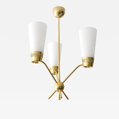  Itsu ITSU FINNISH PENDANT WITH THREE OPAL GLASS SHADES ON A BRASS FRAME