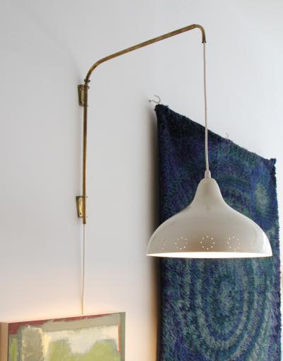  Itsu Itsu Brass Wall Pendant with Perforated Aluminum Shade