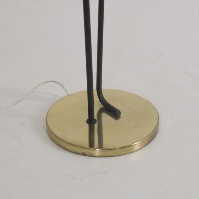  Itsu Mid Century Modern Floor Lamp Model EN 31 Brass Leather Glass Itsu 1950s