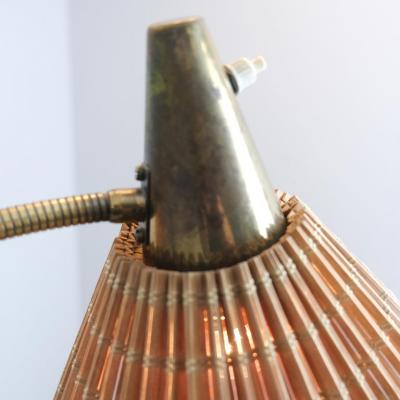  Itsu Mid Century Modern Floor Lamp Model No EN 31 with Rattan Shades Itsu 1950s