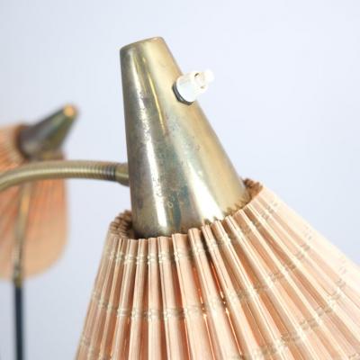  Itsu Mid Century Modern Floor Lamp Model No EN 31 with Rattan Shades Itsu 1950s