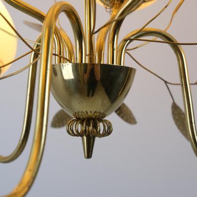  Itsu Mid Century Modern Floral Brass Ceiling Lamp Model ER 85 6 Itsu Finland 1950s