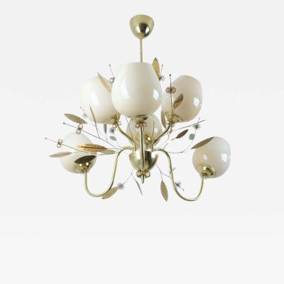  Itsu Mid Century Modern Floral Brass Ceiling Lamp Model ER 85 6 Itsu Finland 1950s