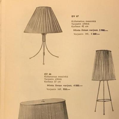  Itsu Mid Century Modern Itsu Minimalist Table Lamp Model EV 67 Finland 1950s