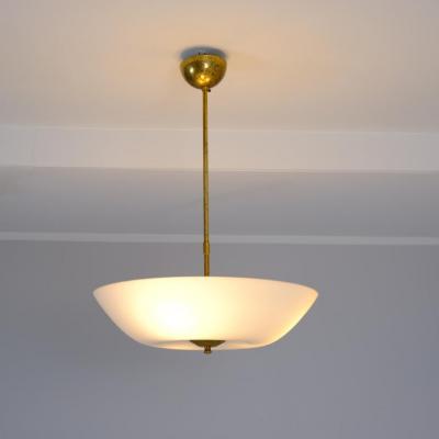  Itsu Minimalist Sleek Ceiling Lamp Model AA 72 40 in Brass Glass Itsu 1950s
