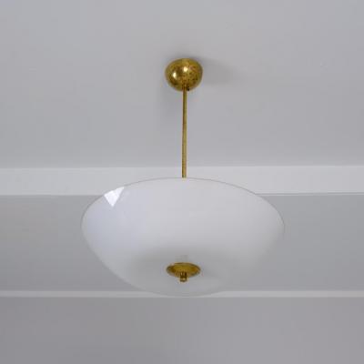  Itsu Minimalist Sleek Ceiling Lamp Model AA 72 40 in Brass Glass Itsu 1950s
