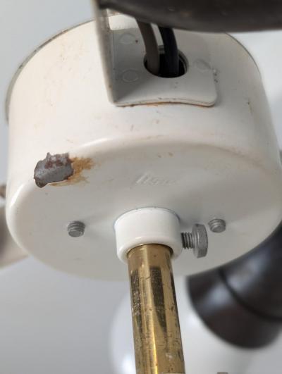  Itsu Minimalist Sleek Ceiling Lamp Model AA 72 40 in Brass Glass Itsu 1950s