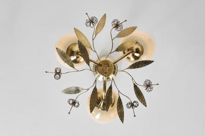  Itsu Model ER 77 3 Chandelier with Floral Details for Itsu Finland 1950s