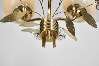  Itsu Model ER 77 3 Chandelier with Floral Details for Itsu Finland 1950s