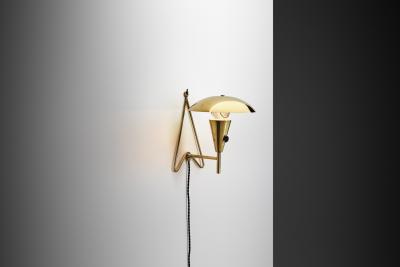  Itsu Model EV 57 Polished Brass Wall Lamp by Itsu Finland ca 1950s