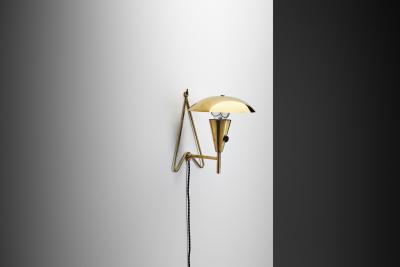 Itsu Model EV 57 Polished Brass Wall Lamp by Itsu Finland ca 1950s