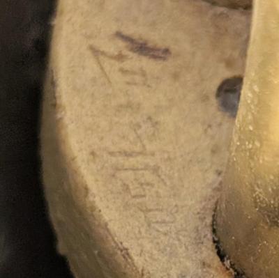  Itsu Pair of Mid Century Itsu Ceiling Lamps ER 103 5 Brass Opaline Finland 1950s