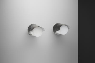  Itsu Pair of Model AT 32 Wall Lamps with Copper Shade for Itsu Finland ca 1950s