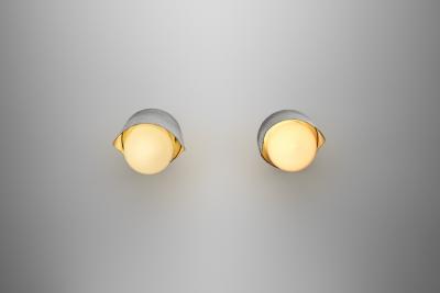  Itsu Pair of Model AT 32 Wall Lamps with Copper Shade for Itsu Finland ca 1950s