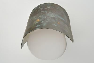 Itsu Pair of Model AT 32 Wall Lamps with Copper Shade for Itsu Finland ca 1950s