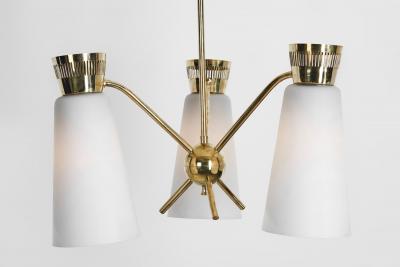 Itsu Pair of Model ER 106 3 Pendant Lamps by Itsu Finland 1950s
