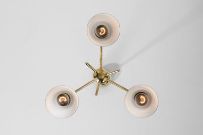  Itsu Pair of Model ER 106 3 Pendant Lamps by Itsu Finland 1950s