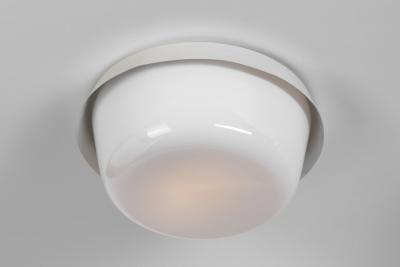 Itsu Pair of Opal Glass Ceiling Lamps by Itsu Finland ca 1960s