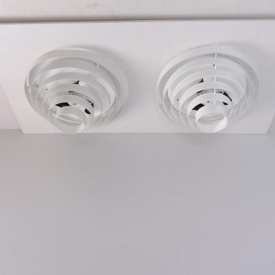 Itsu Pair of White Slated Flush Mounts Model AE74 45 Alvar Aalto Style Itsu 1950s