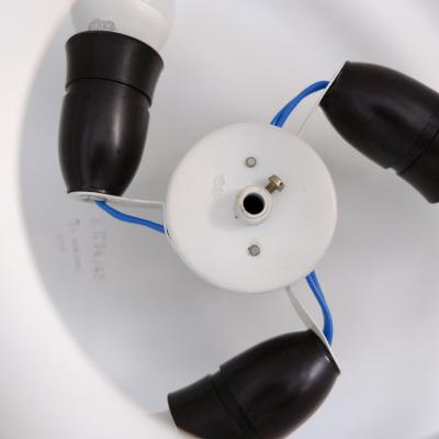 Itsu Pair of White Slated Flush Mounts Model AE74 45 Alvar Aalto Style Itsu 1950s