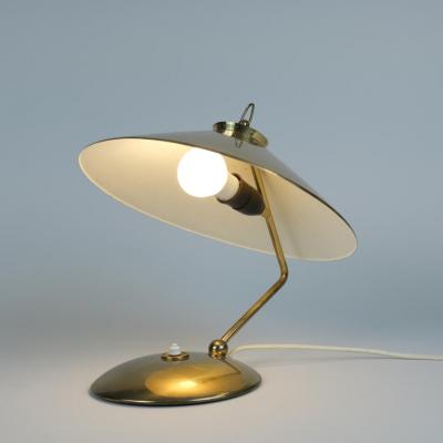  Itsu Rare Perforated Table Lamp in Full Brass Model EV 65 for Itsu 1950s
