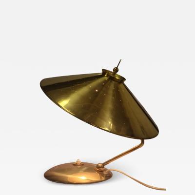  Itsu Rare Perforated Table Lamp in Full Brass Model EV 65 for Itsu 1950s