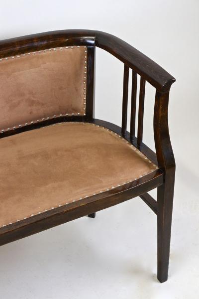  J J Kohn 20th Century Art Nouveau Bench Bentwood newly upholstered Austria circa 1910