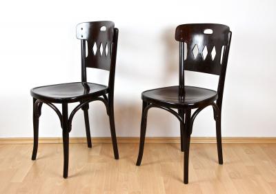  J J Kohn 20th Century Art Nouveau Bentwood Chairs by KOHN Set Of 2 Vienna ca 1910