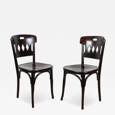  J J Kohn 20th Century Art Nouveau Bentwood Chairs by KOHN Set Of 2 Vienna ca 1910